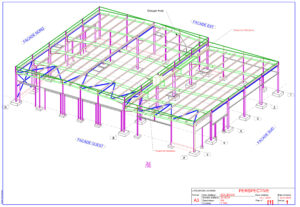 Modélisation 3D perspective plan bâtiment Atelier des lavandes