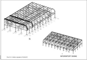 Modélisation 3D plan intersport bâtiment Atelier des lavandes
